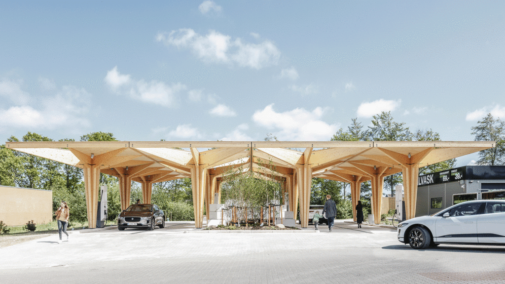 Ultra-Fast Charging Stations Designed by COBE Architects Unveiled