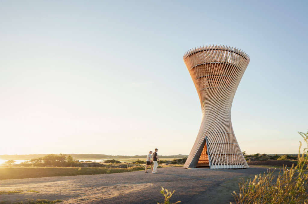 White Arkitekter complete spectacular timber observation tower in western Sweden