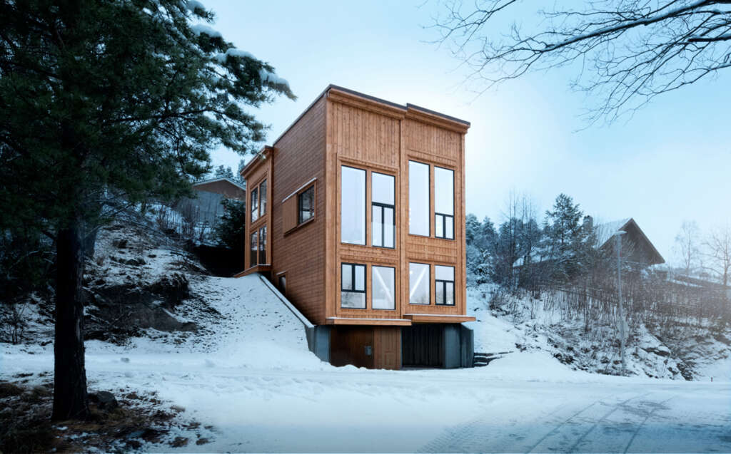 Rever & Drage Architects complete elevated wood house with beautiful interior rooms