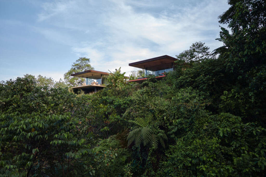 Formafatal complete first rammed earth building in Costa Rica with pair of luxury villas