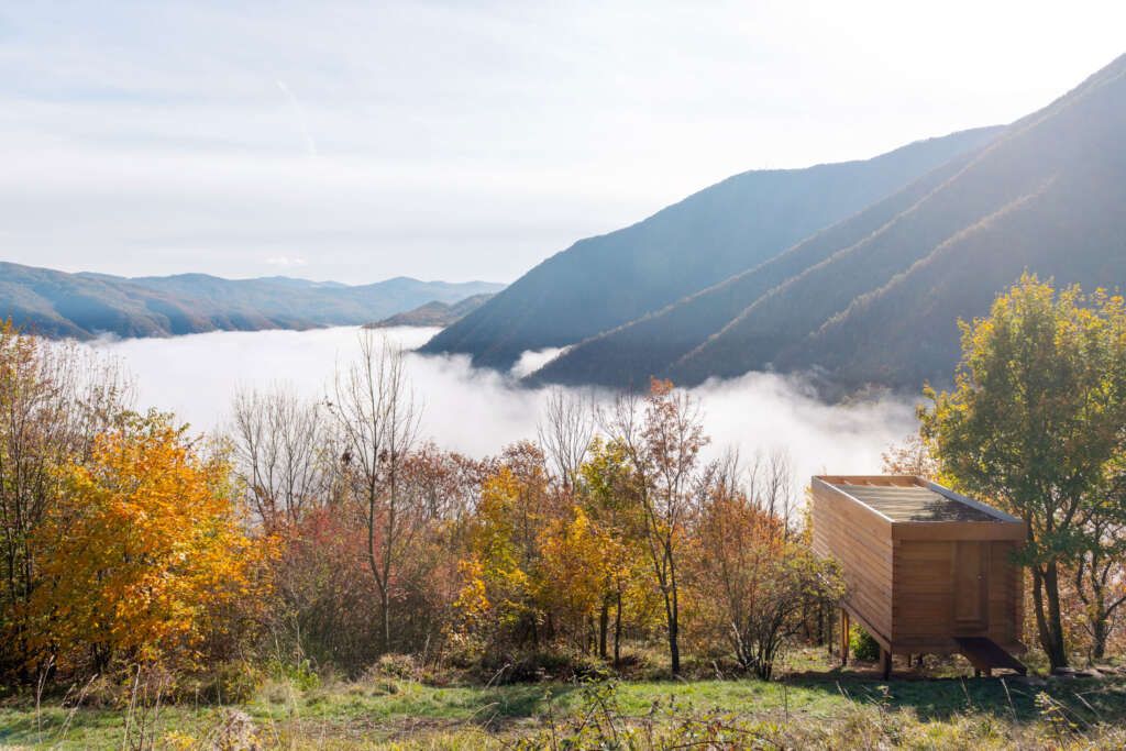 Escape to this off-grid wood cabin designed and self-built by Italian architects llabb
