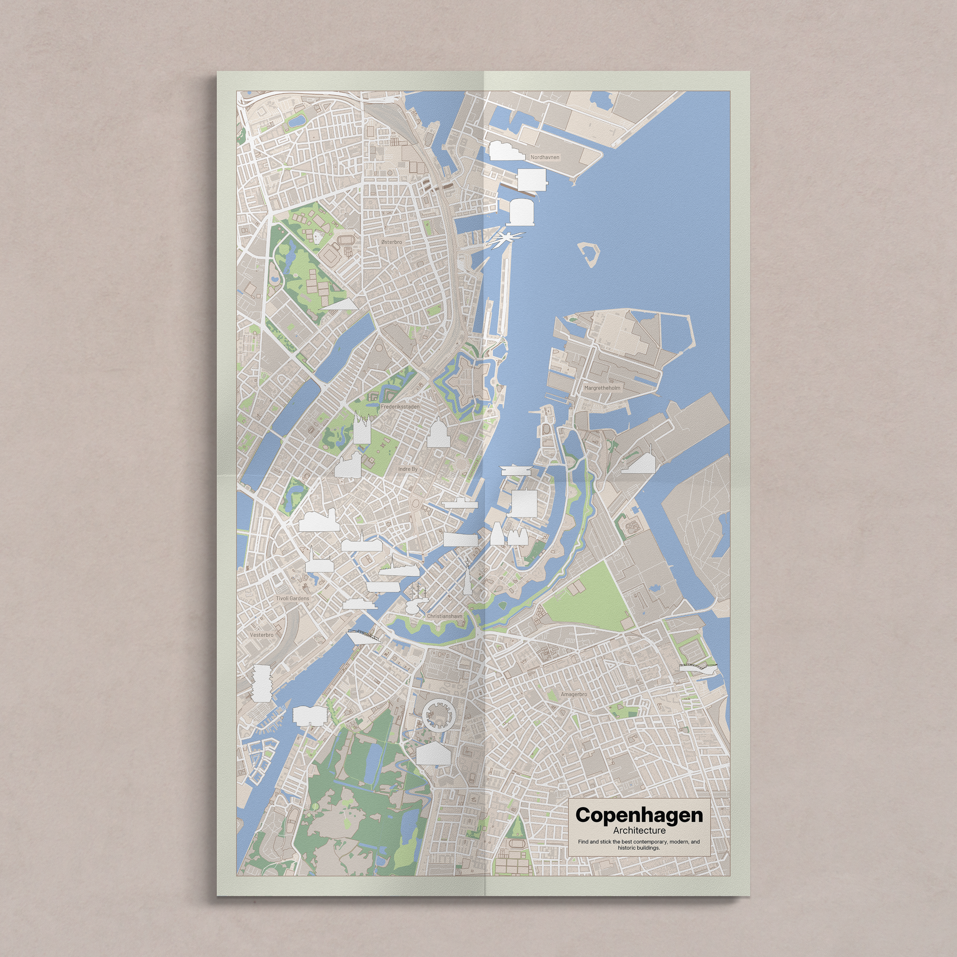 Copenhagen Architecture Sticker Map