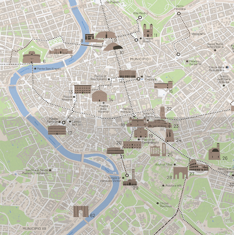 Physical Map Rome Architecture Guide to Rome