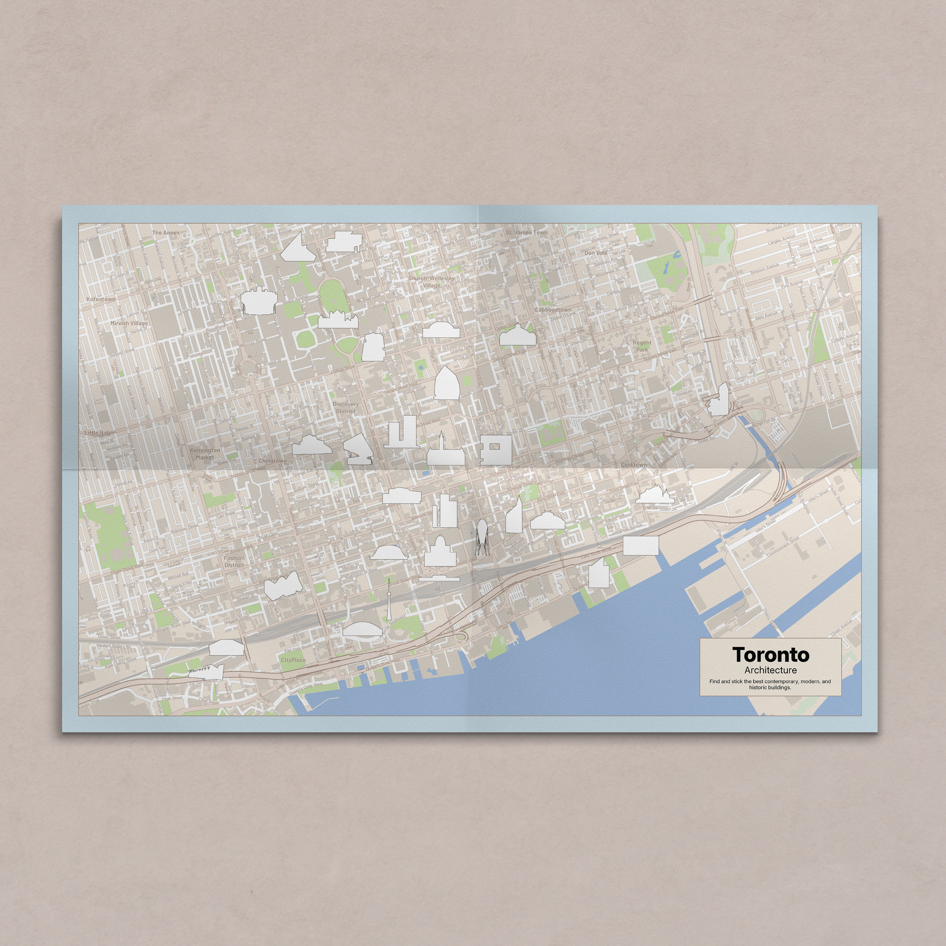 Toronto Architecture Sticker Map