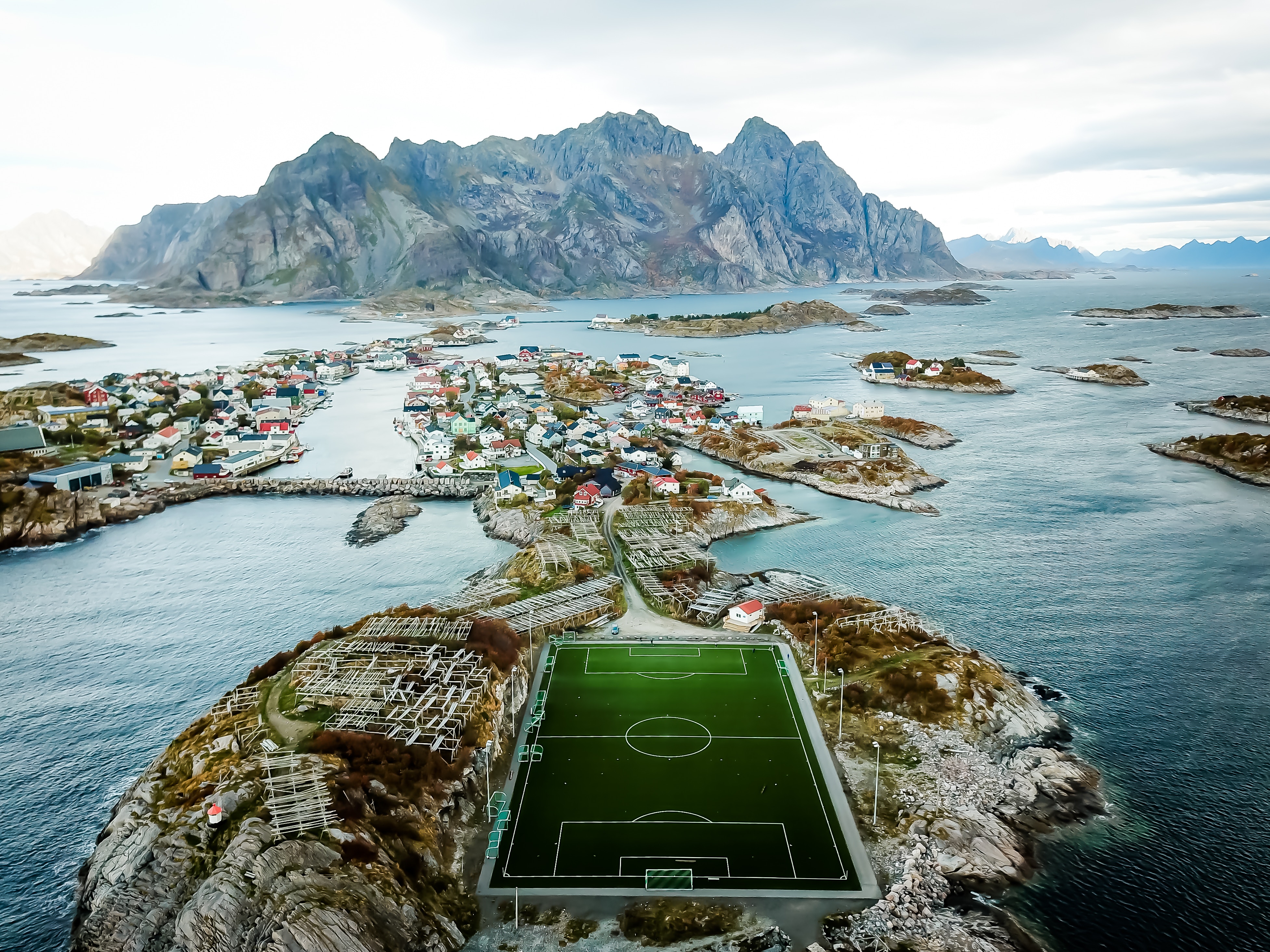 Lofoten norway soccer field